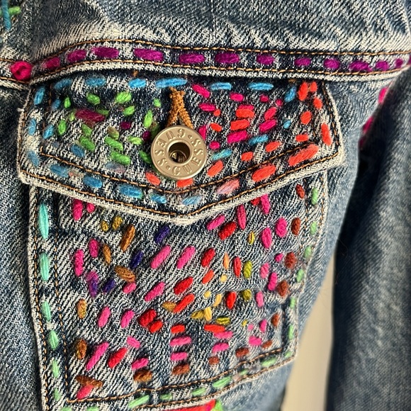 Guess Hand Embellished Jean Jacket - Picture 3 of 13